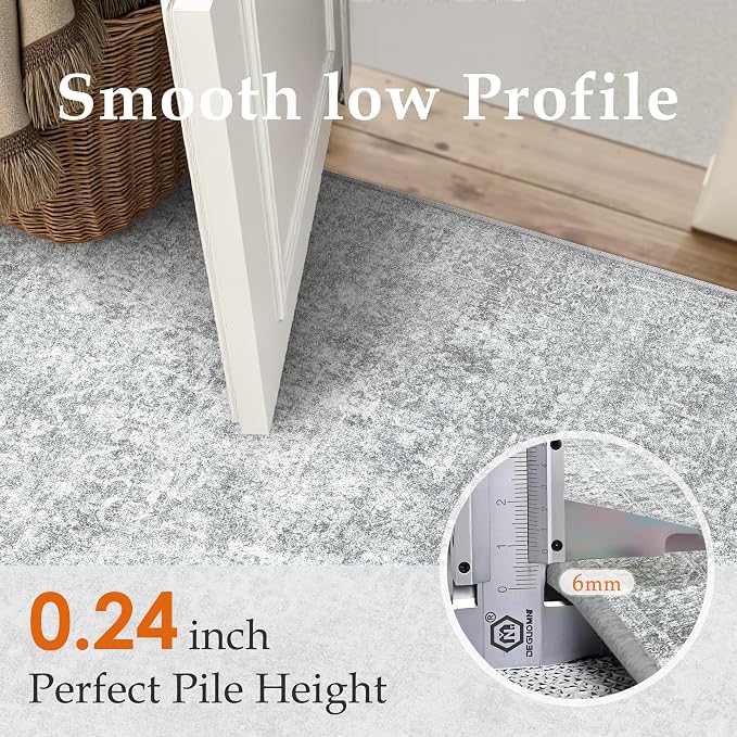 PureCozy 3x5 Area Rug Washable Vintage Entryway Living Room Carpet Indoor - Image 3