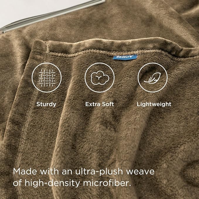 Bedsure GentleSoft Fleece Throw Blanket Camel - Image 4