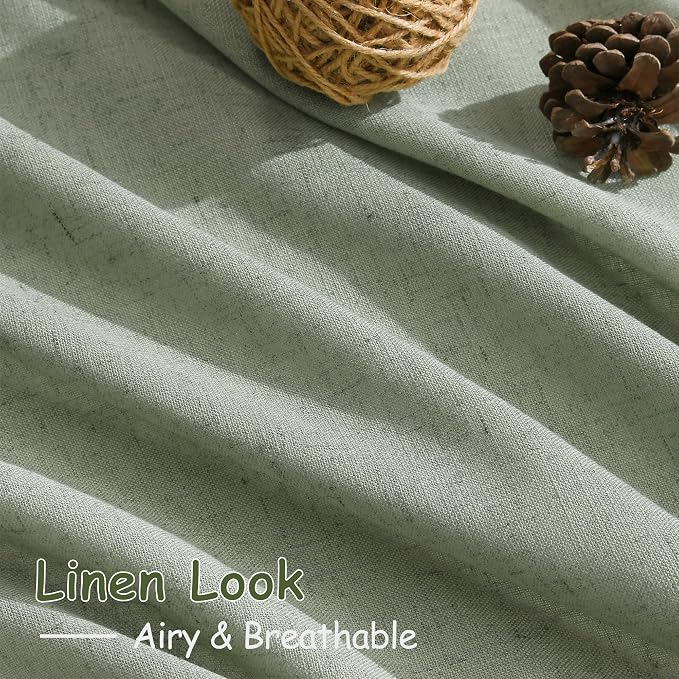 Nanspring Desert Sage Linen Curtains 72 Inch Length - Image 5