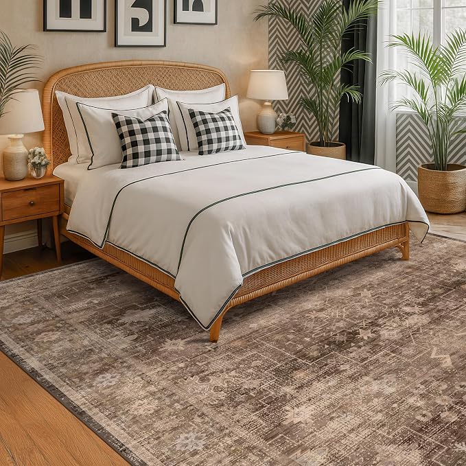 Hazo Haus Brown Rug for Living Room 10x14 - Image 3