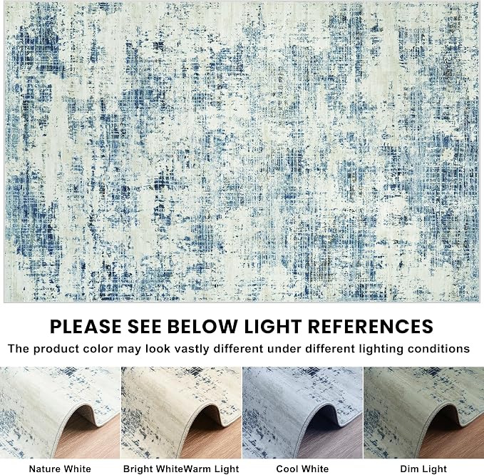 6x9 Area Rugs for Living Room Washable Rug: Anti-Skid Abstract Modern Living - Image 8