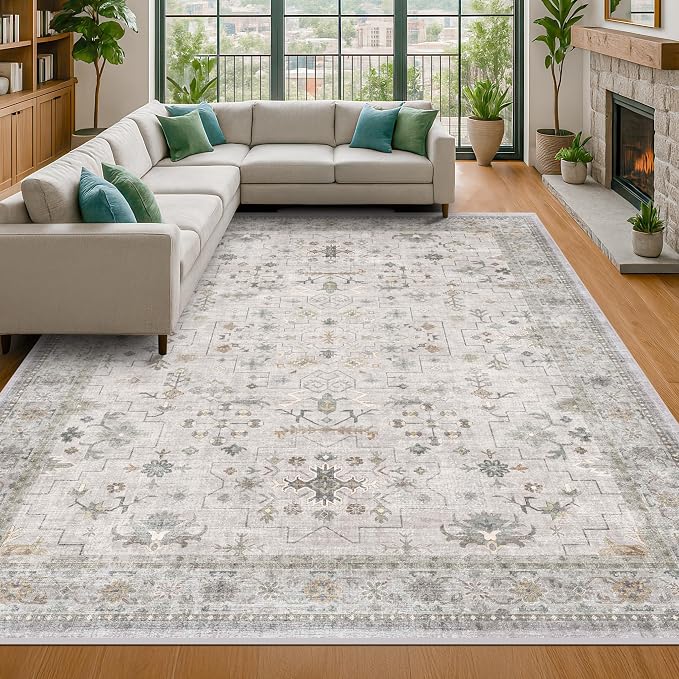 Hazo Haus Boho Light Grey 5x8 Living Room Rug - Image 8