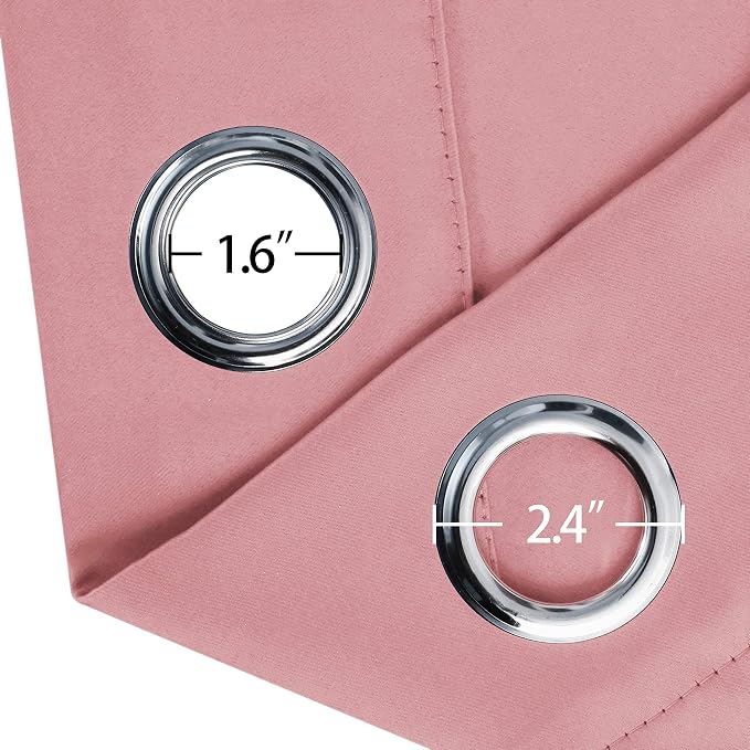 LEMOMO Baby Pink Blackout Curtains/42 x 63 Inch/Set of Two Panels Grommet - Image 5