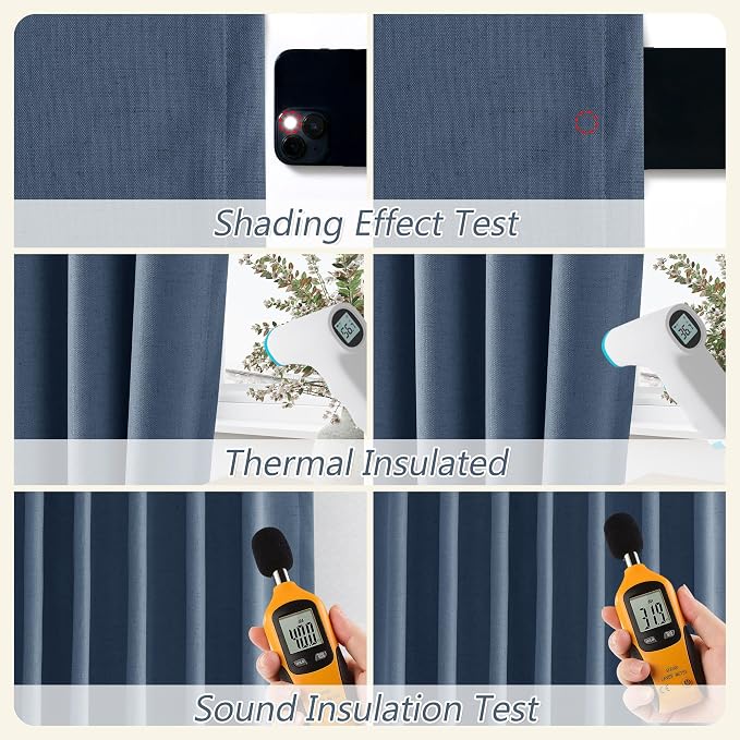 Guken 100% Blackout Curtains 84 Inch Length 2 Panels Set - Image 5