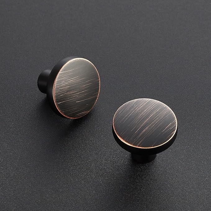 Ravinte 15 Pack Drawer Pulls 1-1/4 Inch Kitchen Cabinet Knobs Solid Round Dresser Drawer Knobs Oil-Rubbed Bronze Dresser Knobs Drawer Knobs Simple Cabinet Hardware for Cupboard Drawer Pulls