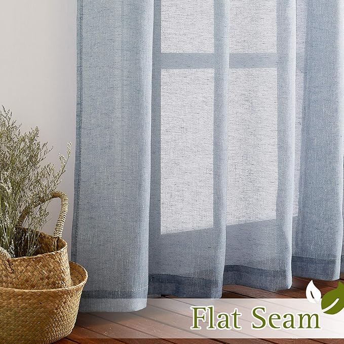 NICETOWN Sheer Curtains Flax Texture - Image 7