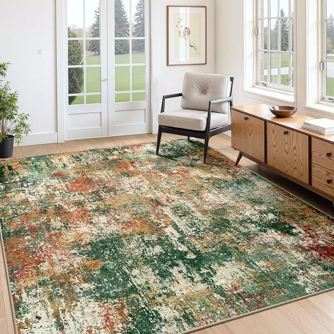 Washable Area Rugs 7'x9' Non-Slip Modern Abstract Soft - Image 9