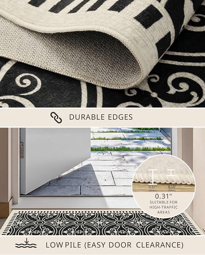 Latte&Fog 5x7 Area Rugs for Living Room Bedroom, Vintage Washable Rug, Boho Non - Image 7