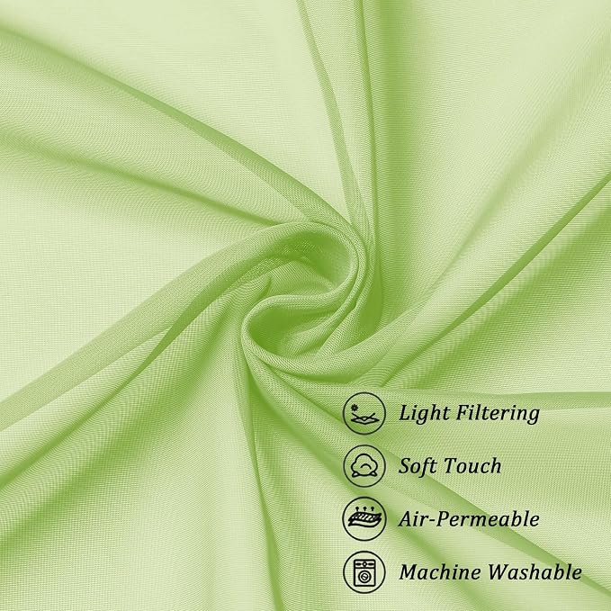 Chyhomenyc Sheer Curtains 63 Inch Length 2 Panels Set, Light Filtering Rod - Image 7