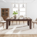 GarveeHome Farmhouse Dining Table for 6-8 People, 71" Long Brown Kitchen Tables with Wooden Sturdy Frame, 6 Ft Large Rectangular Dinner Table for Living Room, Kitchen, Dining Room