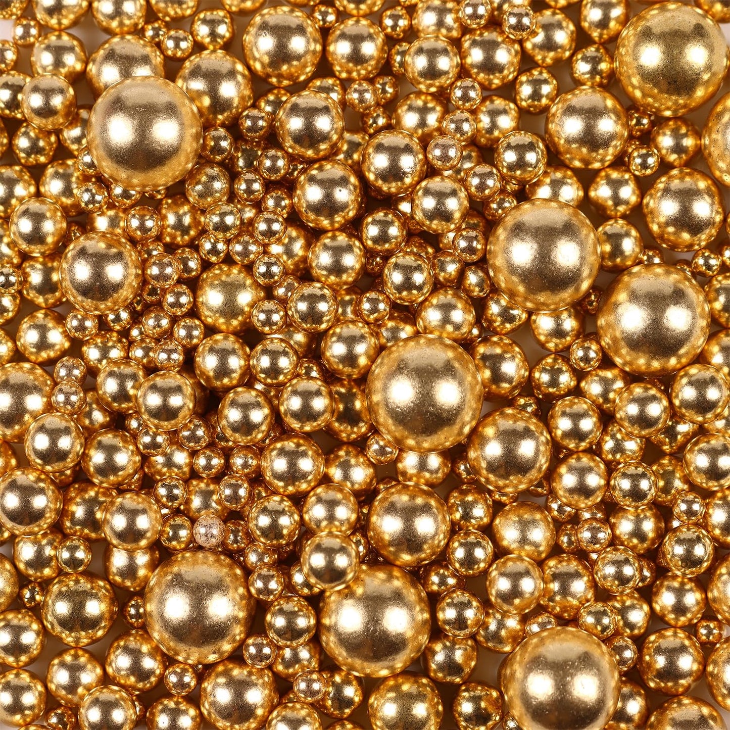 Pearl Sprinkles, Gold Pearls for Cake Decorating, Cake Pearls, Metallic Pearl Sprinkles Mix for Cake, Cupcakes, Macaron, Ice Cream, and Cookies. (120g/4.23oz)