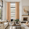 Nanspring Camel Linen Curtains for Living Room Extra Long 144 Inches Long Back by Nanspring