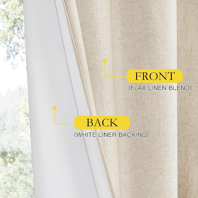 NICETOWN Linen Blackout Curtains - Image 5