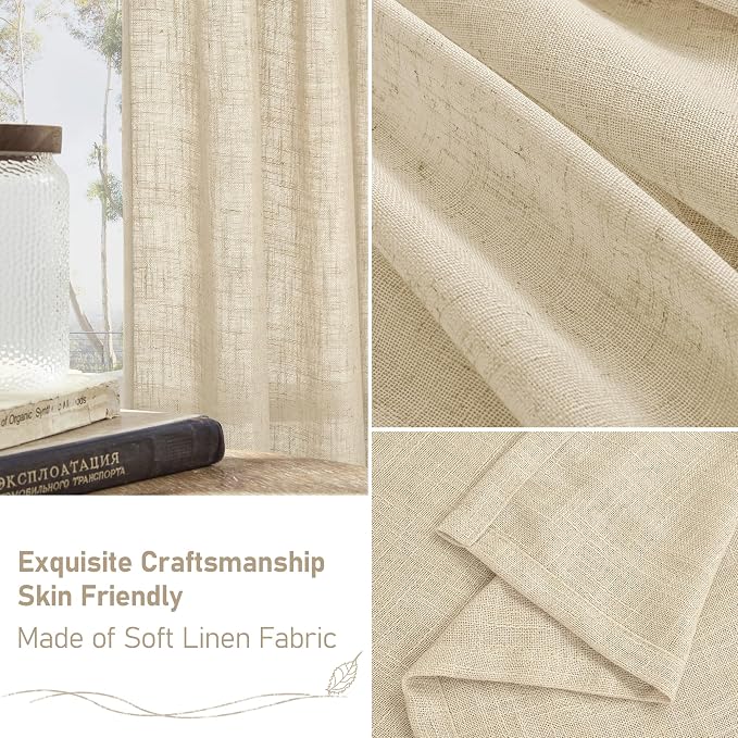 LAMIT Extra Long Linen Curtains 108 inch Long - Image 6