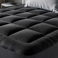 Ultra Soft Full Size Mattress Topper - Viscose Made from Bamboo Pillow Top Mattress Pad for Back Pain Relief - Naturally Cooling for Hot Sleepers, Black