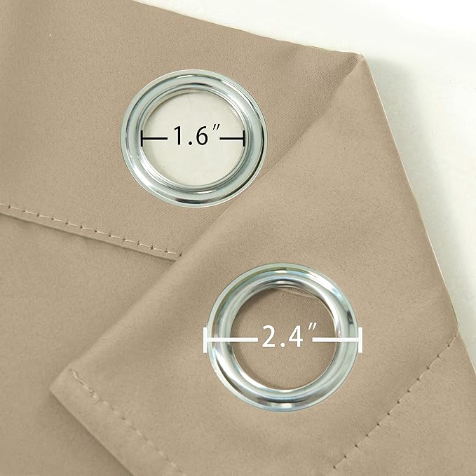 LEMOMO Blackout Curtains 42 x 95 inch/Beige Curtains Set of 2 Panels/Thermal - Image 6