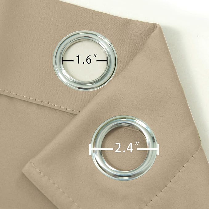 LEMOMO Beige Thermal Blackout Curtains/38 x 54 Inch/Set of 2 Panels Room - Image 6