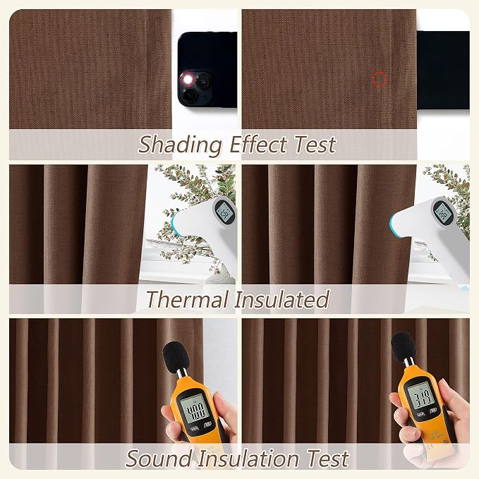 Guken 100% Blackout Curtains 72 Inch Length 2 Panels Set - Image 5