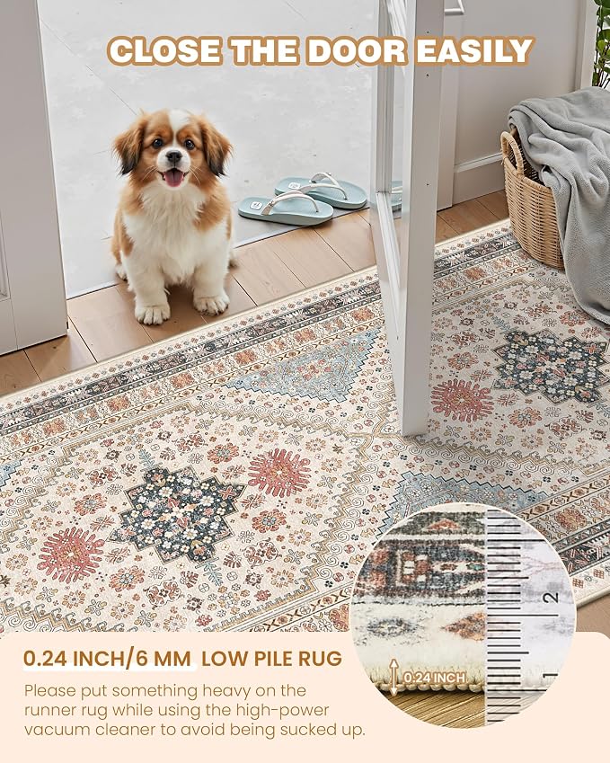 Runner Rug 2x10, Ultra-Thin Kitchen Rugs Non Slip Washable Rugs - Image 5