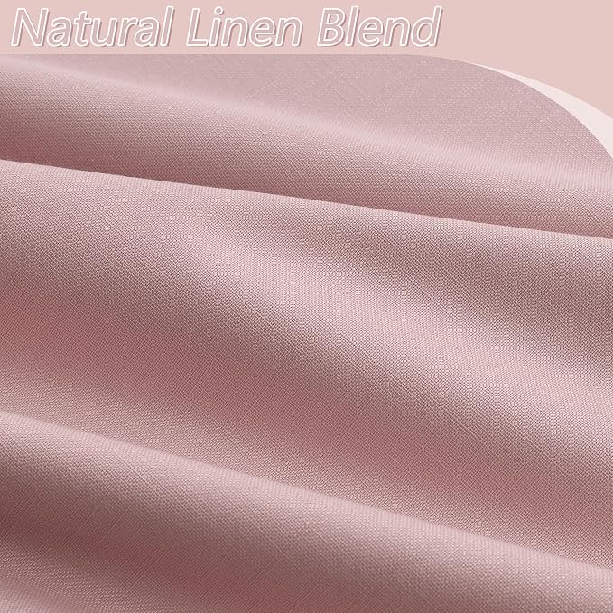 Guken 100% Blackout Linen Curtains 63 Inch 2 Panels Set - Image 3