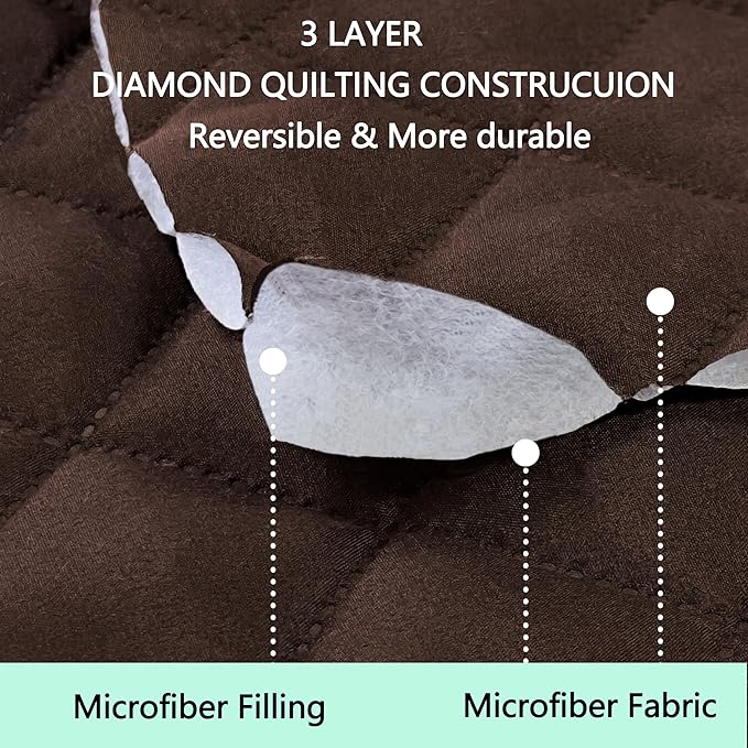 Reversible Loveseat Sofa Covers Couch Cover Furniture Protector - Image 3
