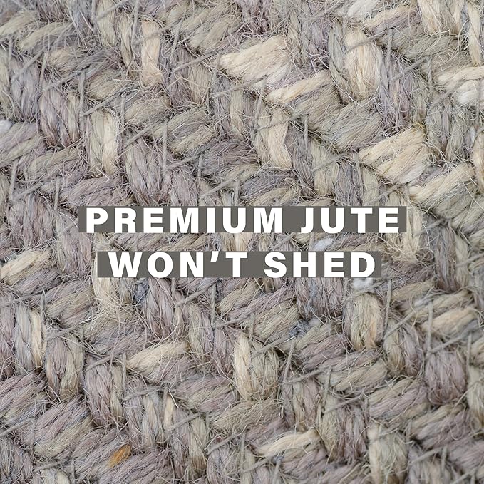 Grey Cloud Jute Braided Oval Rug, 20x30 - Grey, Warm Farmhouse Decor, Perfect for Laundry Rooms, Kitchens and Entryways - Reversible and Easy to Clean