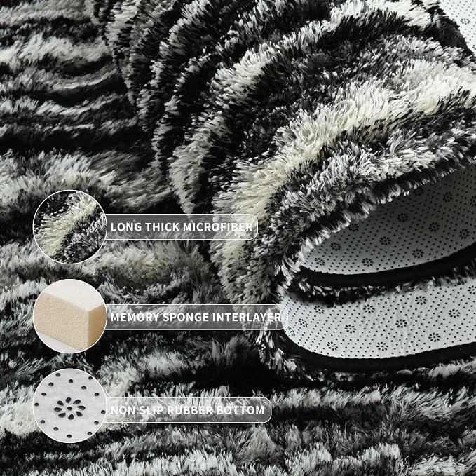 Tepook Soft Fluffy Rugs for Bedroom, 4x6 Area Rug for Living Room, Modern - Image 5
