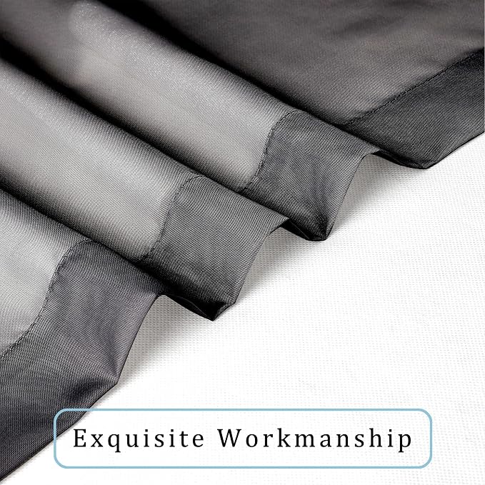 OWENIE Black Sheer Curtains 96 Inch Length, Elegant Sheer Curtains - Image 6