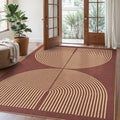 Lahome Modern Rainbow Easy Jute Outdoor Rug 5x7, Stain Resistant Red Dining Room Patio Rug, Farmhouse Non Slip Non Shedding Indoor Outdoor Carpet for Living Room Home Office Bedroom Deck Backyard