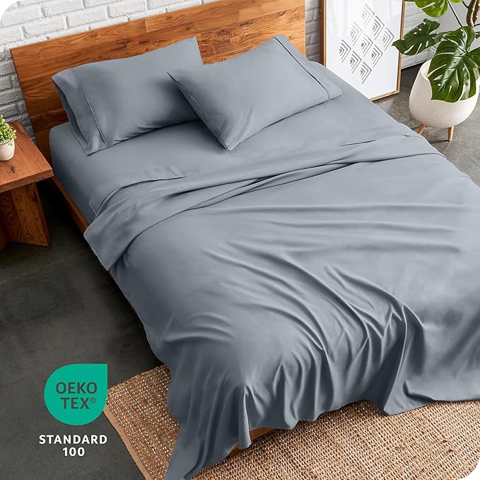 Bare Home King Sheet Set - 1800 Ultra-Soft Microfiber King Bed Sheets - Double Brushed - Deep Pockets - Easy Fit - 4 Piece Set - Bed Sheets (King, Steel Blue)