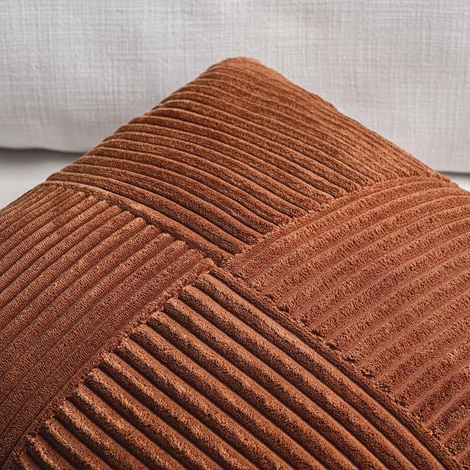 Fancy Homi 2 Packs Rust Euro Decorative Throw Pillow Covers 28x28 Inch - Image 3