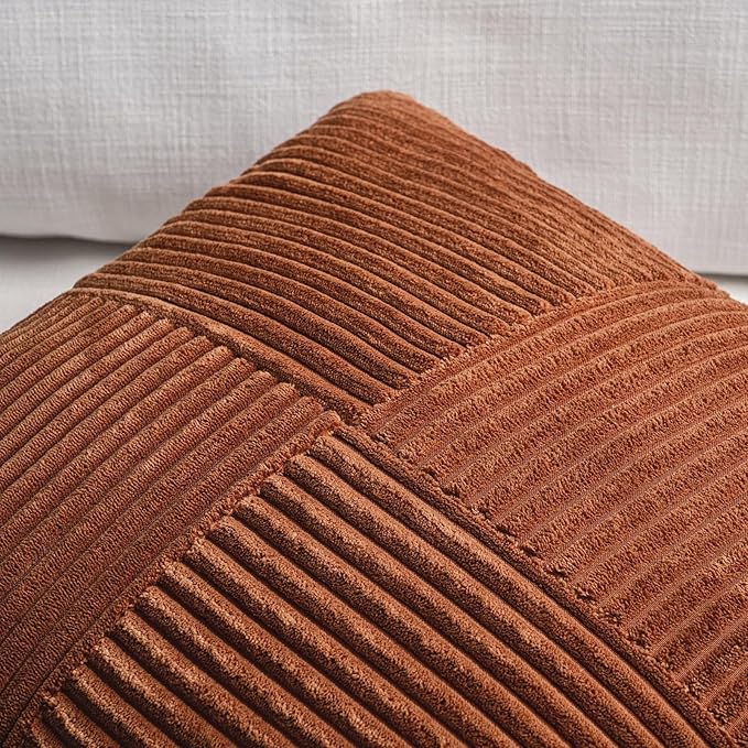 Fancy Homi 2 Packs Rust Lumbar Decorative Throw Pillow Covers 14x22 Inch - Image 3
