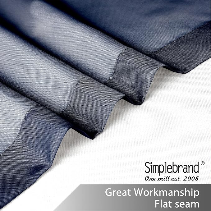 Simplebrand Navy Short Sheer Curtains 45 Inch Length - Image 6