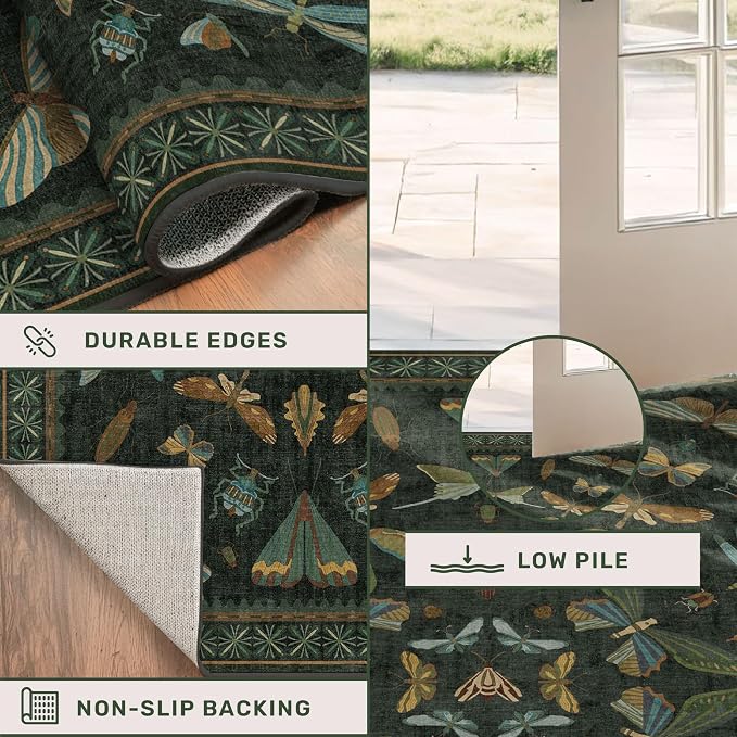 Hazo Haus 7x9 Insect Dark Green Rugs - Image 5