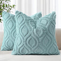 decorUhome Summer Throw Pillow Covers 22x22 Inch Set of 2, Soft Plush Faux Wool by decorUhome
