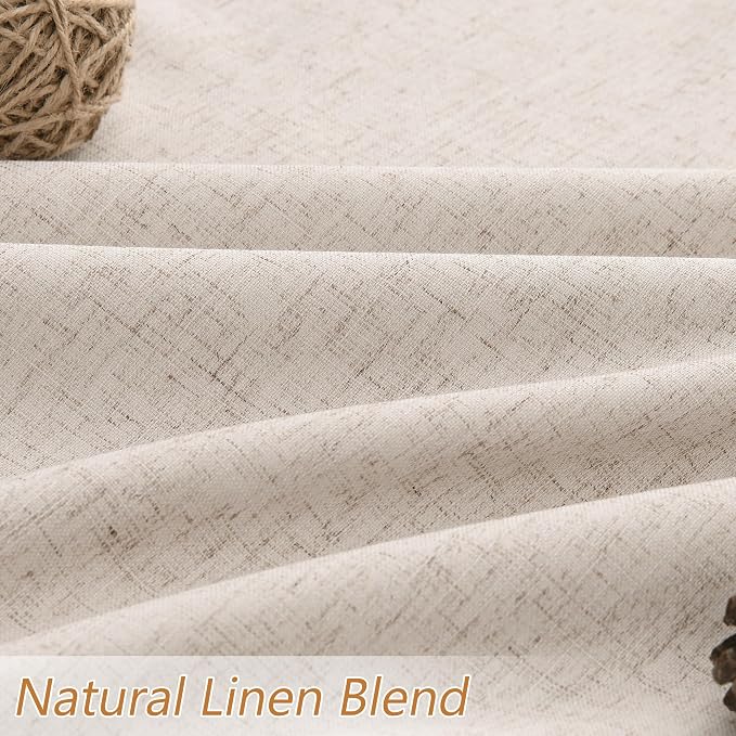 Guken Oatmeal 100% Blackout Curtains 84 Inch Length 2 Panels Set - Image 3