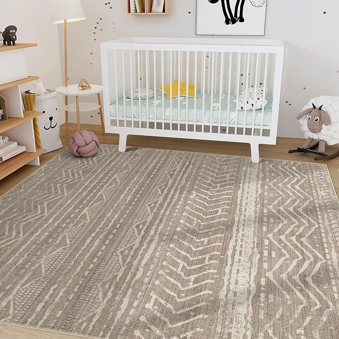 Nakagishi 9x13 Area Rugs Living Room: Washable Boho Large Neutral Soft - Image 7