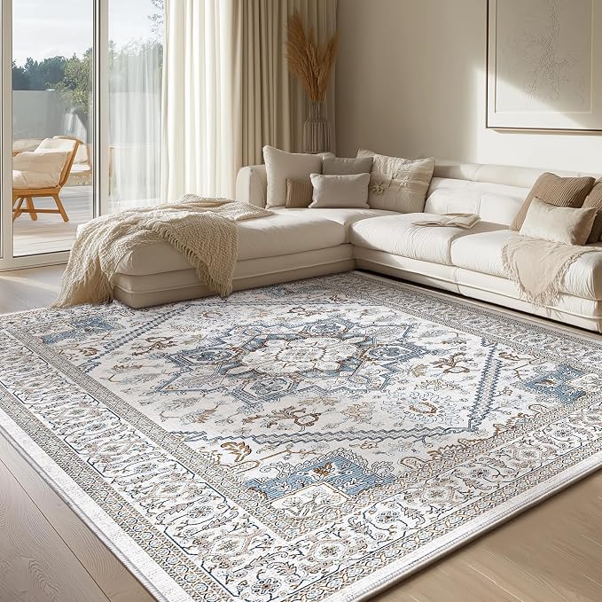 OPPODREAM Soft Neutral Area Rugs 5x7, 5x7 Washable Rug by OPPODREAM