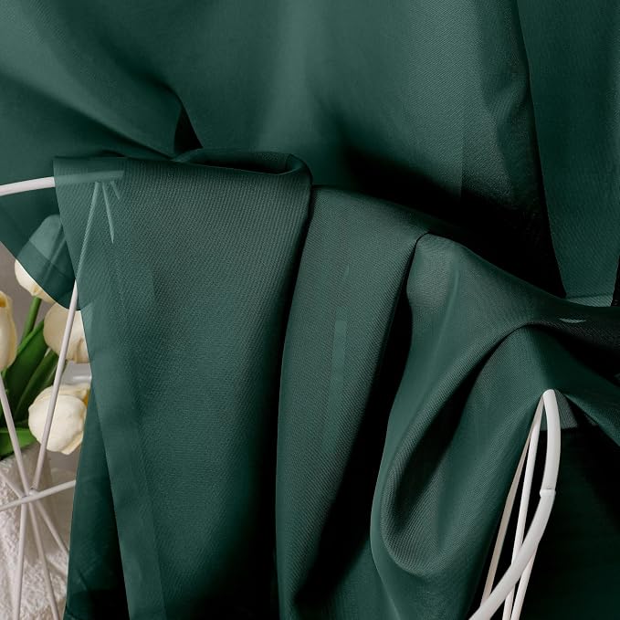 Aiyufeng Hunter Green Sheer Curtain Drapes 45 Inch Length 2 Panels - Image 7