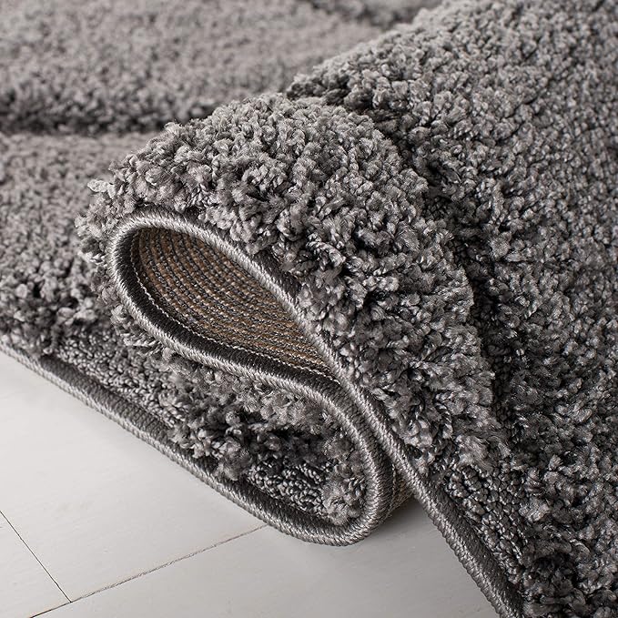 SAFAVIEH Florida Shag Collection Runner Rug - 2'3" x 15', Grey, Scroll Design, Non-Shedding & Easy Care, 1.2-inch Thick Ideal for High Traffic Areas in Living Room, Bedroom (SG455-8013)