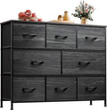 WLIVE 8 Drawer Dresser for Bedroom, Fabric Black Dresser with Large Storage Drawer Unit for Entryway, Chest of Drawers for Living Room