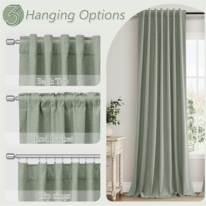 Guken 100% Blackout Curtains 96 Inch Length 2 Panels Set - Image 6