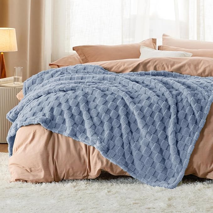 Bedsure GentleSoft Ashley Blue Twin XL Blanket - Image 6