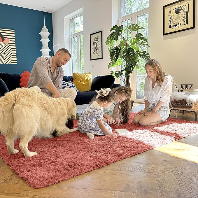 OLANLY 3x5 Machine Washable Small Bedside Rug, Soft Fluffy Shaggy Rugs - Image 7