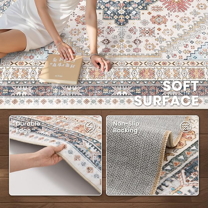 zesthome 10x14 Area Rugs for Living Room, Non-Slip Backing Washable Rugs - Image 6