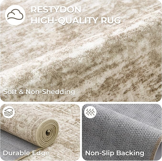 3x5 Washable Area Rug for Entryway, Soft Kitchen Rugs Non Slip for Dining Room - Image 7