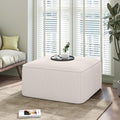 Christopher Knight Home Isa Square Ottoman Footstool, Corduroy Pouf Poufee Footrest Ottoman Large Seat, Modern Side Table for Living Room Bedroom Home Decor, Beige, 30"