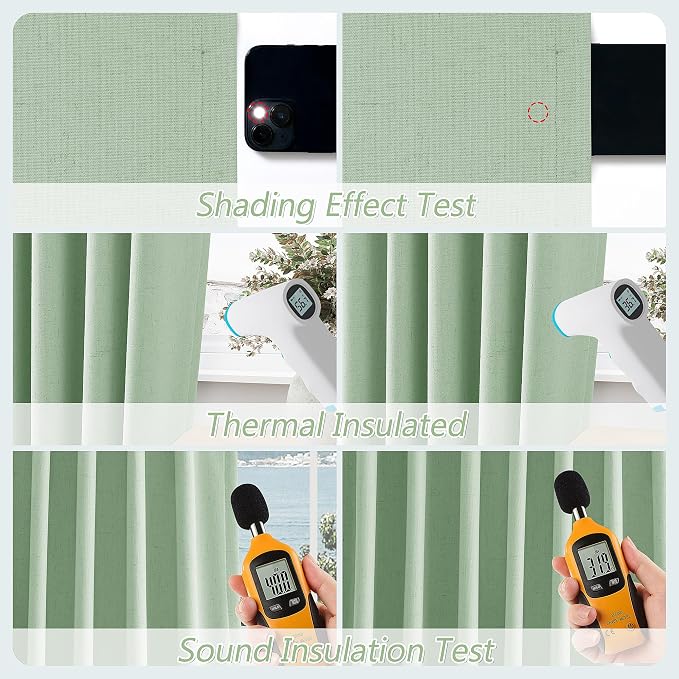 Guken 100% Blackout Curtains 72 Inch Length 2 Panels Set - Image 5