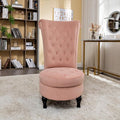 Container Furniture Direct Royal High-Back Velvet Accent Chair for Vanity with Storage and Luxurious Upholstery, Retro Design and Versatile Usage for Living Room, Bedroom, Lounge and Office, Rose