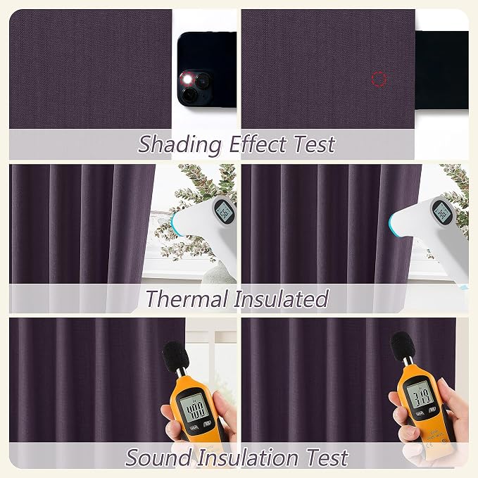 Guken 100% Blackout Curtains 108 Inch Length 2 Panels Set - Image 5